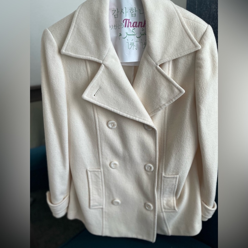 Women’s Pea coat-Cream Size Large